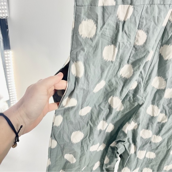 Indya Ikat Grey Cream House of India Earthen Bell Bottom Jumpsuit Size S NWOT - Picture 12 of 16